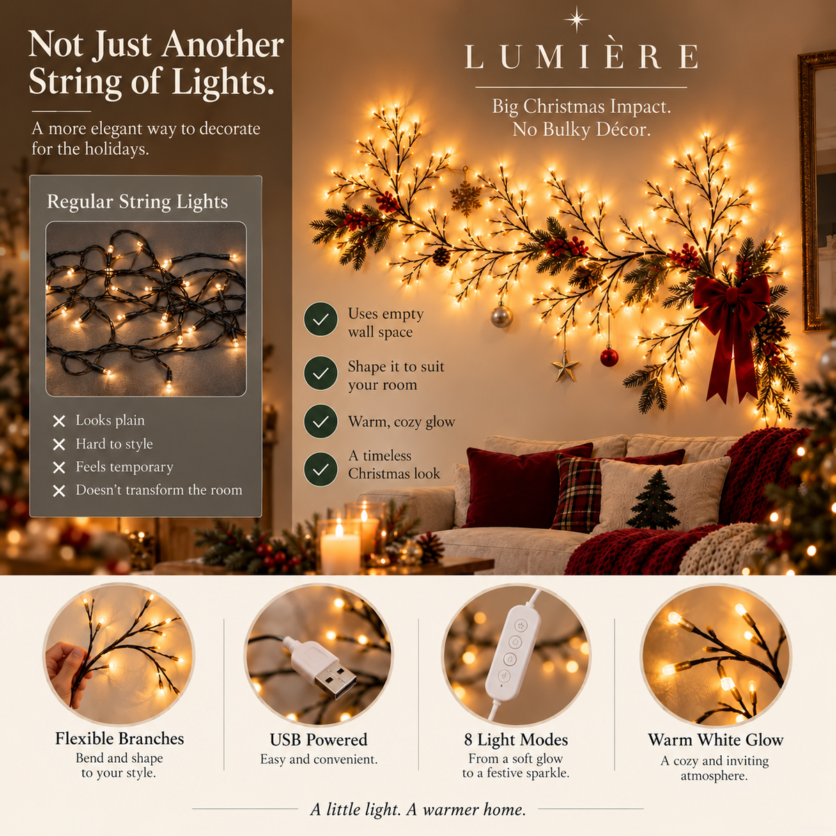Christmas Wall Light for Cozy Homes